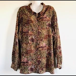 🔥 3 for $15 dress barn blouse brown maroon